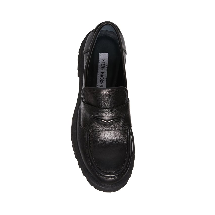 Loafers Steve Madden Lawrence Cuero Mujer Negras | ES UTS692